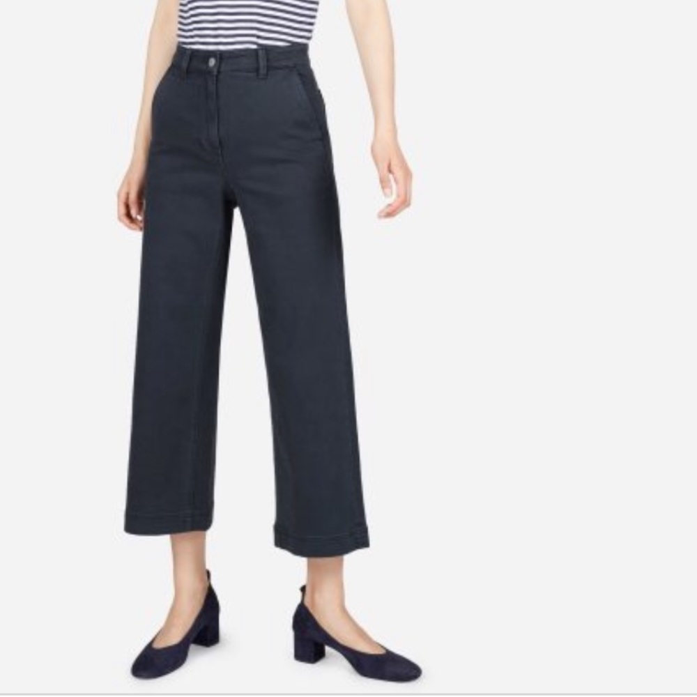 Everlane Wide Leg Crop Pant - Navy